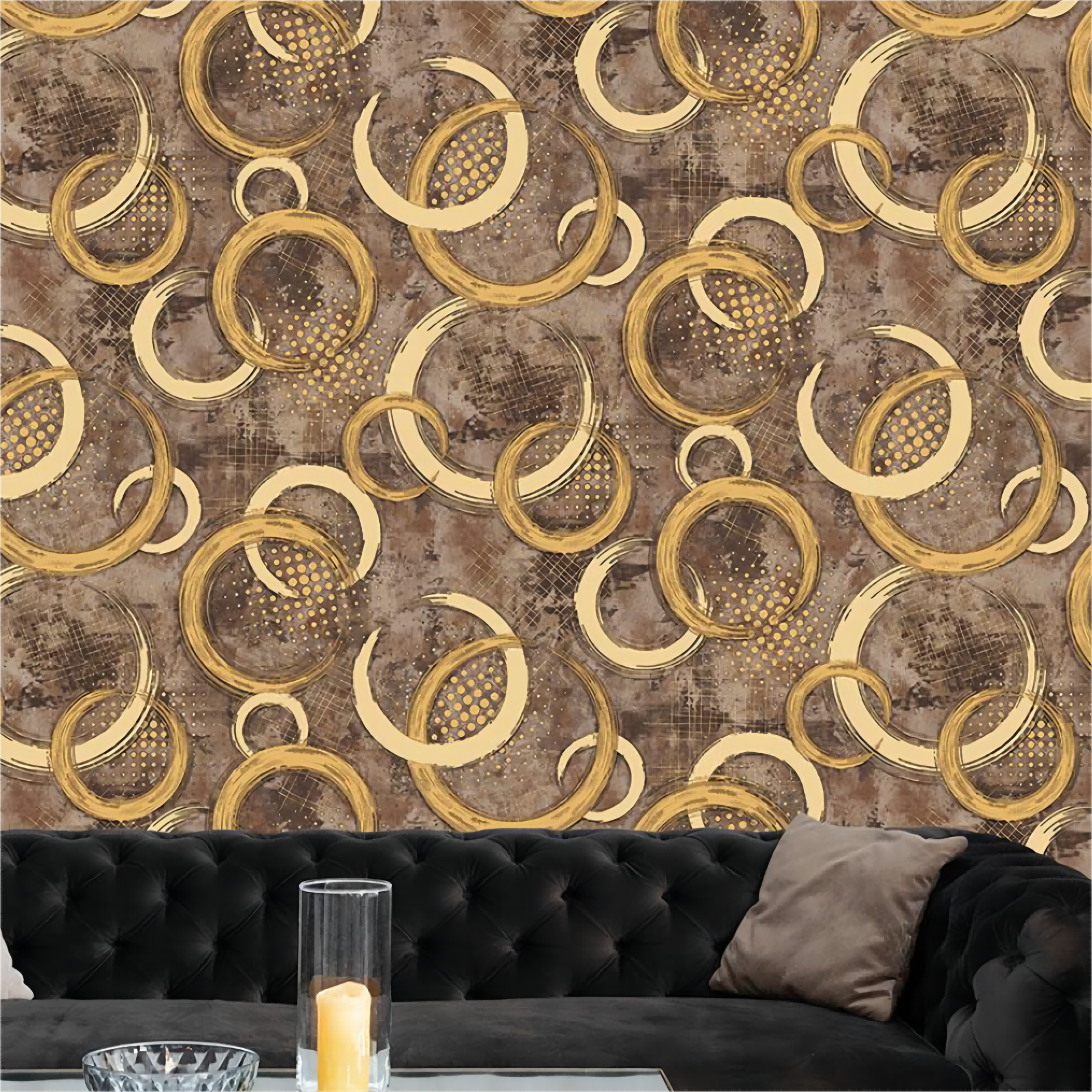Traditional style geometric pattern high quality 3D mural pvc vinyl wallpaper rolls ceiling stickers