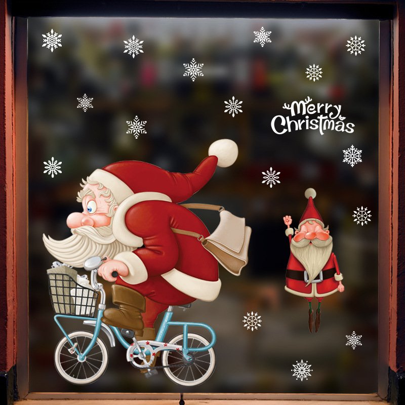 christmas electrostatic wall stickers wallpapers best seller window stickers merry christmas festive decorations Promotional