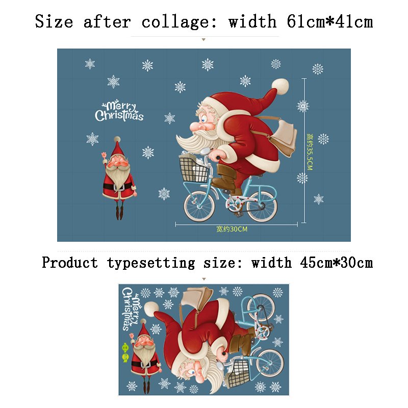 christmas electrostatic wall stickers wallpapers best seller window stickers merry christmas festive decorations Promotional