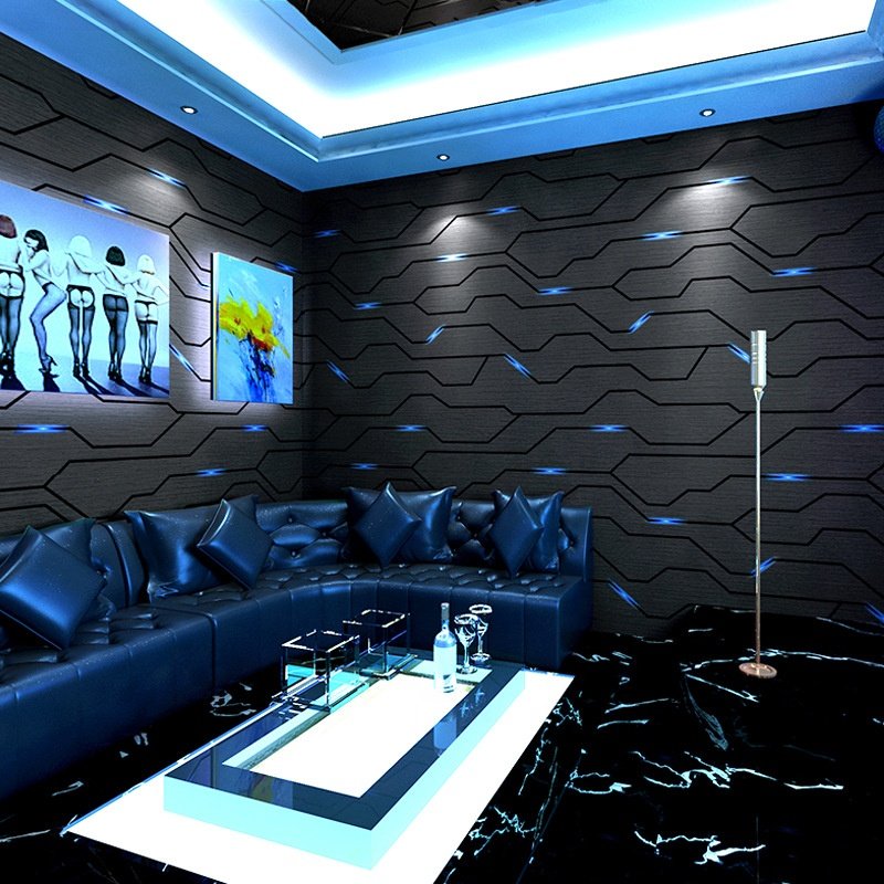 KTV Wallpaper 3d Technology Sense Internet Cafe Background Theme Gaming Hotel Decoration Wallpaper Modern Geometric COLOMAC