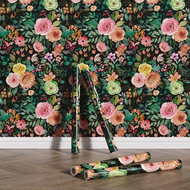 Digital printing wall paper flower wallpaper for printing 3d home decoration mural pvc roll adhesive wall for living room