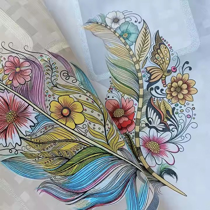 Southeast Asian style colorful feather grid 3D home decoration bedroom living room hotel background wallpaper