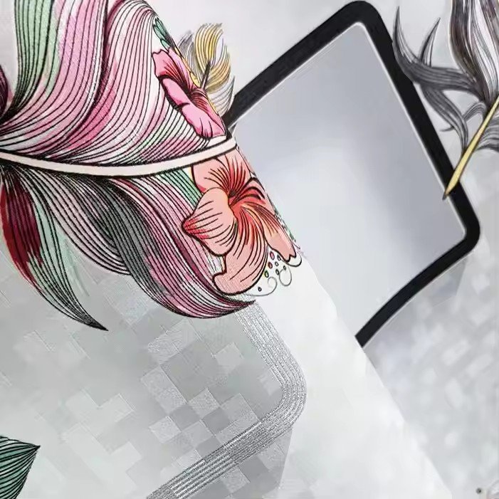 Southeast Asian style colorful feather grid 3D home decoration bedroom living room hotel background wallpaper