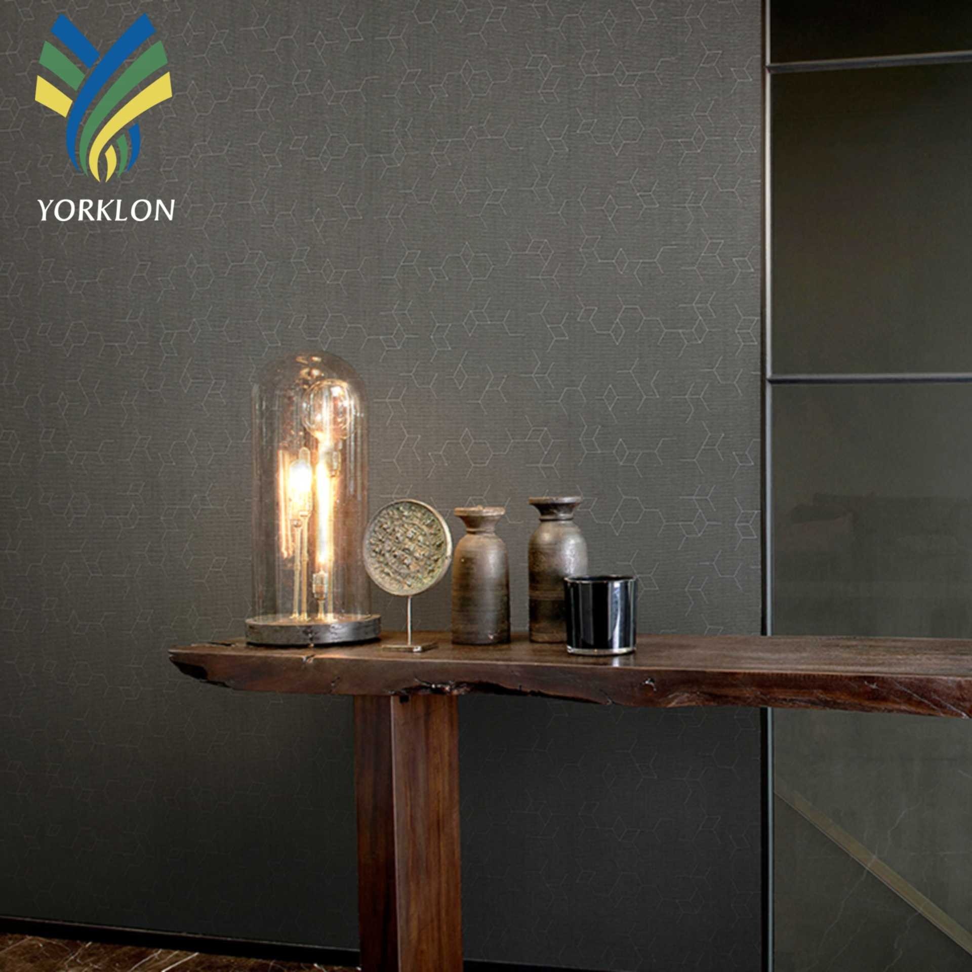 CX 6771 Geometric PE Embroidery Woven Texture Wallpaper Wall Covering For Hotel Wall Background Decoration