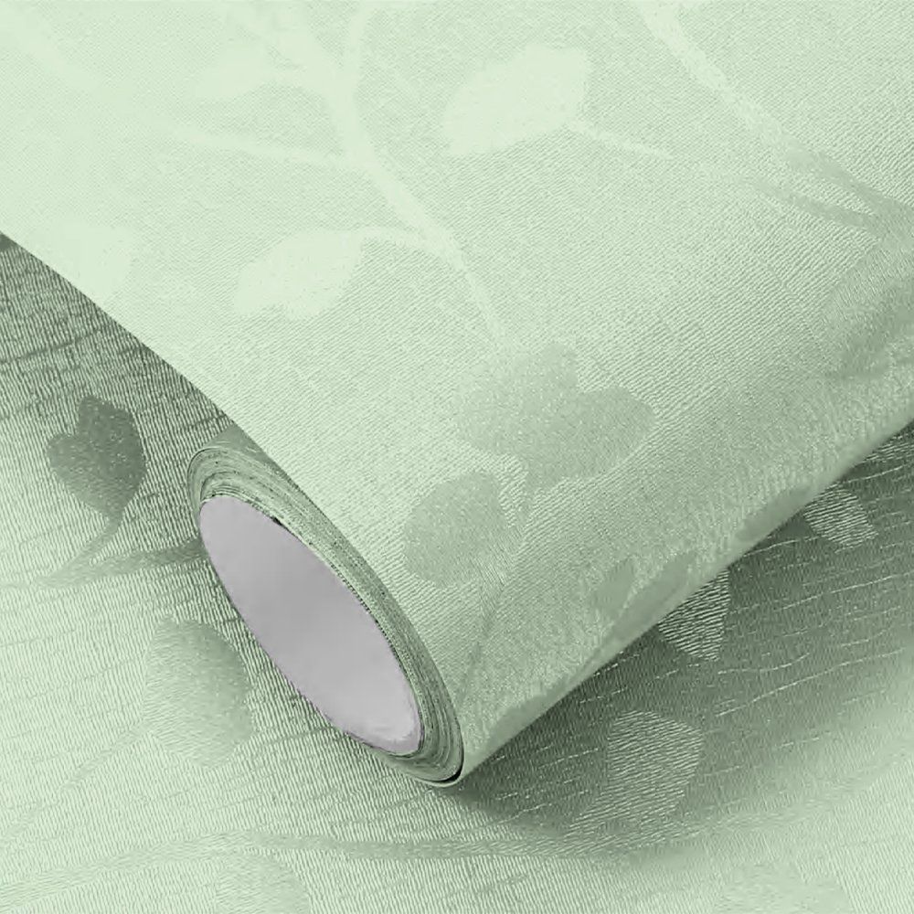 Wall Decoration PVC Rolls of Adhesive Wallpaper Rolls Green Color For Bedroom