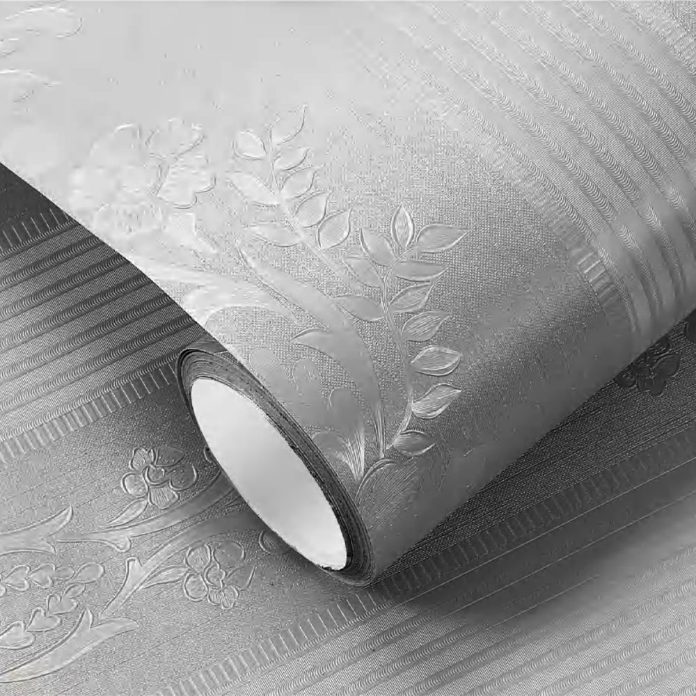 Wall Decoration PVC Rolls of Adhesive Wallpaper Rolls Green Color For Bedroom