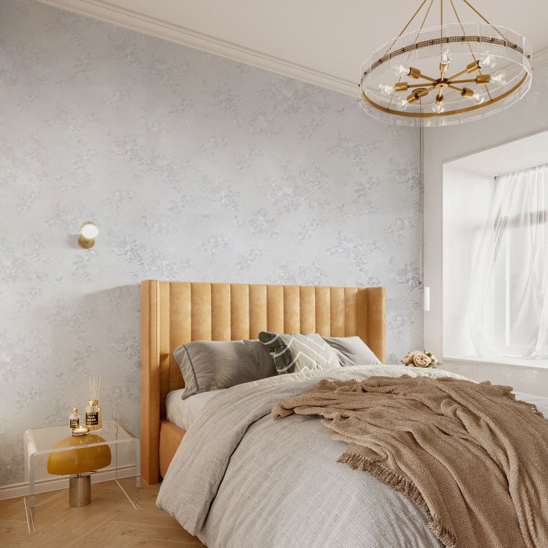 Wall Decoration PVC Rolls of Adhesive Wallpaper Rolls Green Color For Bedroom