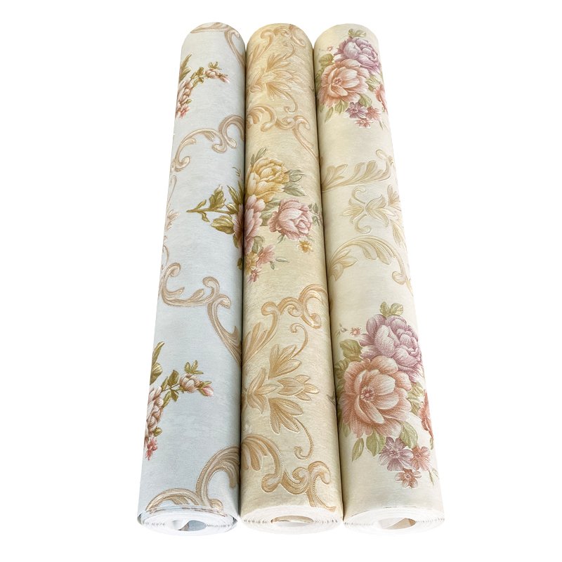 Thickened large flower non-woven wallpaper is used for interior wall decoration of living room and bedroom, 3D carved wallpaper
