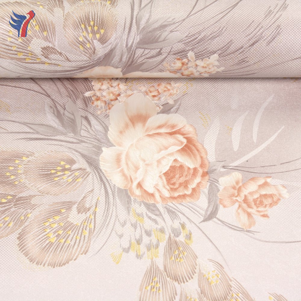 Jinyi Y61101Thick Vinyl Embossed Gapless Vinyl Sticker Stick and Peel Beautiful Wall Paper Rolls Wallpaper