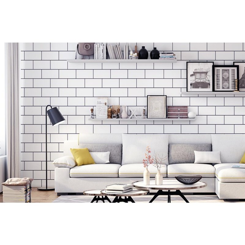 Hot Selling American Decorative 3D Home Decor Waterproof Embossed Vintage Wallpaper Sheet For Kitchen KTV