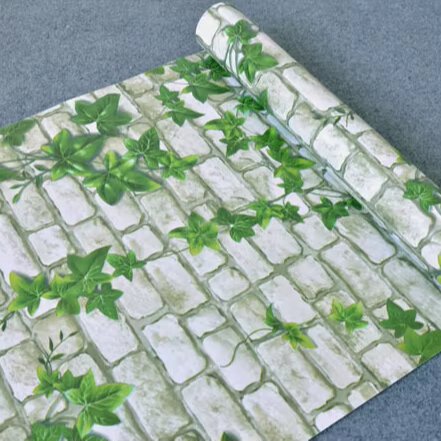 good price 3D Brick flower PVC Self-Adhesive Wallpaper Waterproof Stone Wall Paper Rolls for living room bedroom