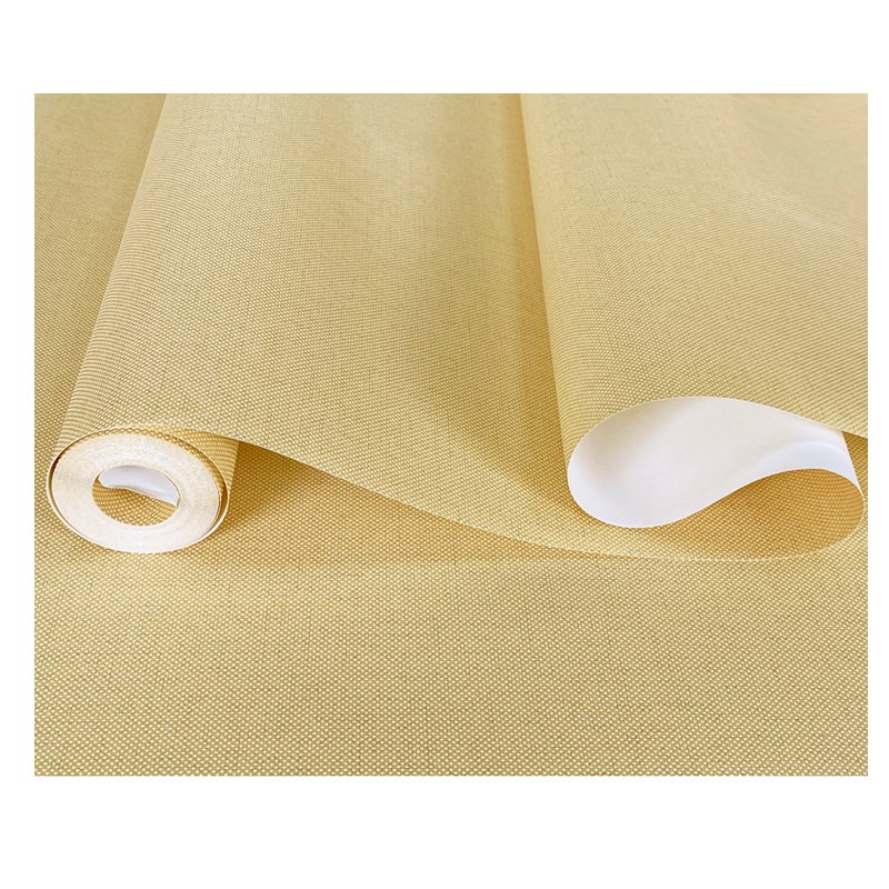 Classic solid color linen wallpaper beige non woven wallpaper