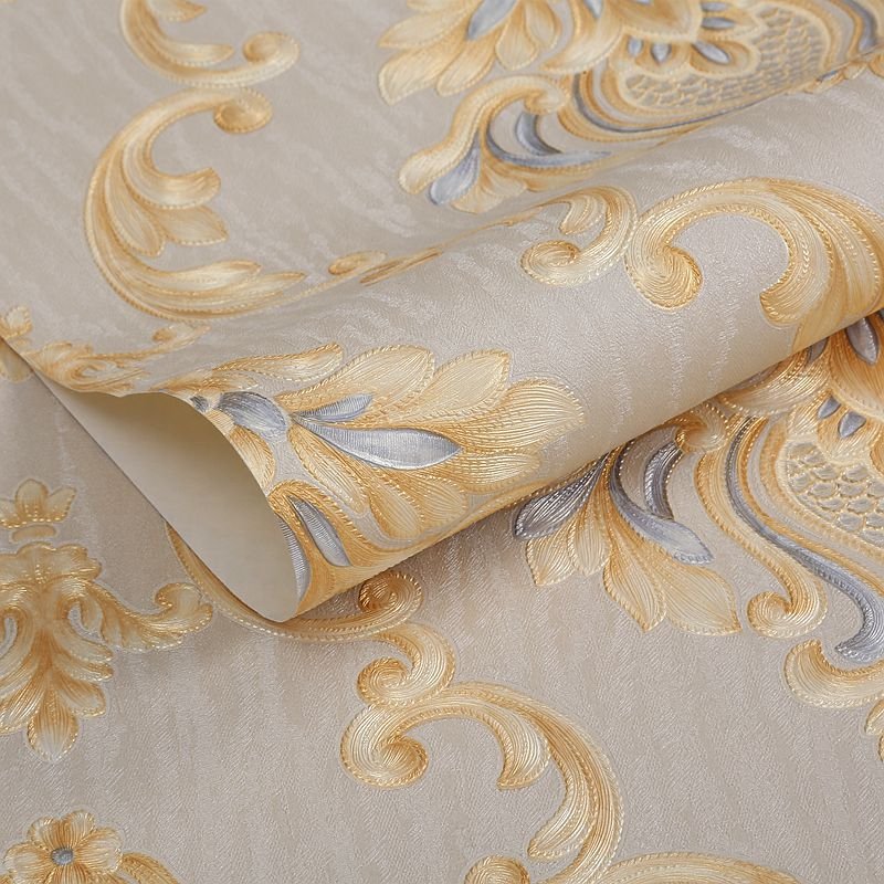 Halong 3d Striped Adhesive Non-Woven pvc Wallpaper Suede Brown Shades Wallpaper Designs Gold Lines For Walls Roll Modern