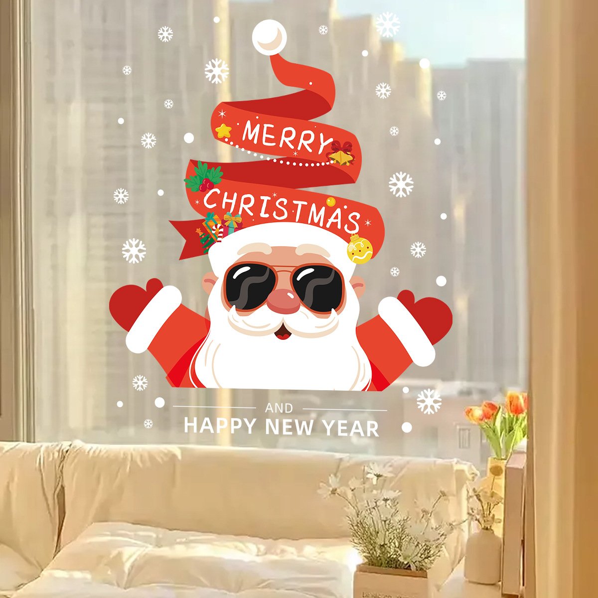 christmas electrostatic wall stickers wallpapers best seller window stickers merry christmas festive decorations Promotional