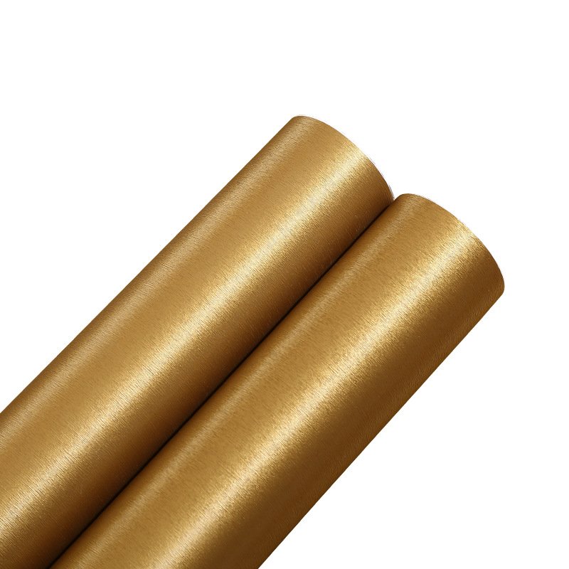 UDK thicken brushed gold metallic design wall paper PVC adhesive decorative film