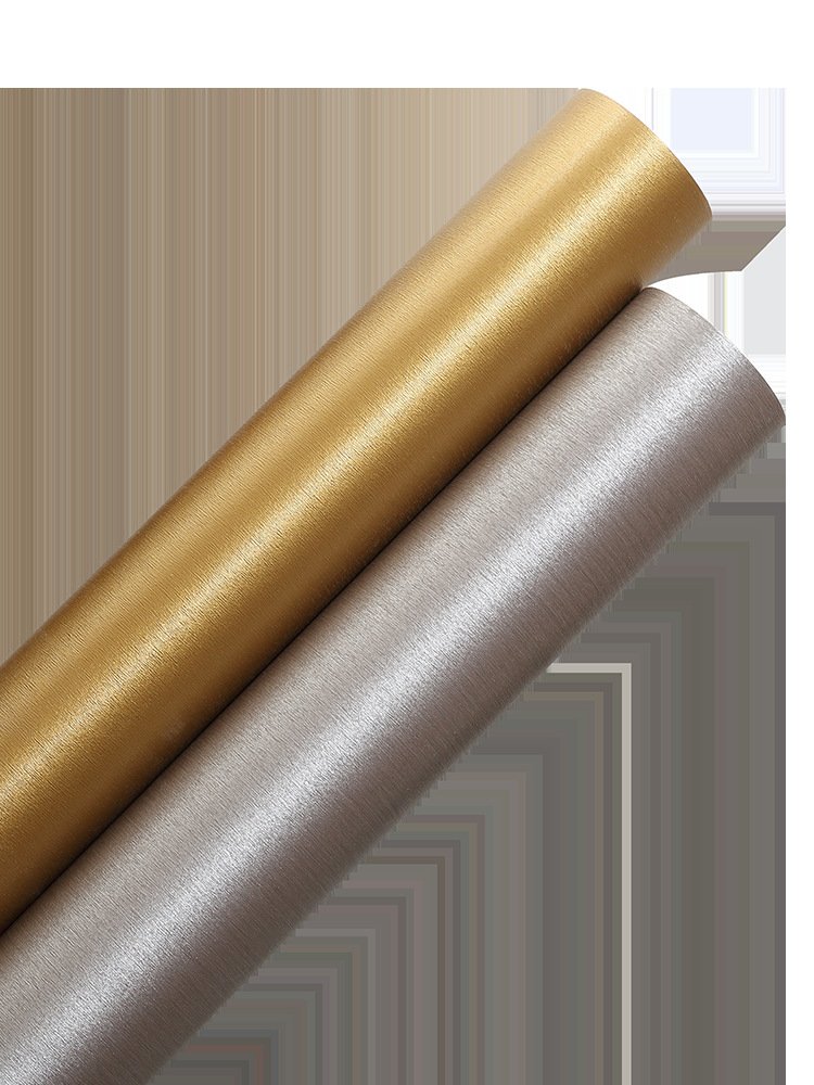 UDK thicken brushed gold metallic design wall paper PVC adhesive decorative film