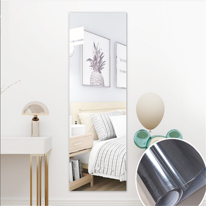 Unbroken Peel And Stick Self Adhesive PET Mirror Stick Wallpaper Rolls With Light Reflect For Home Decoration
