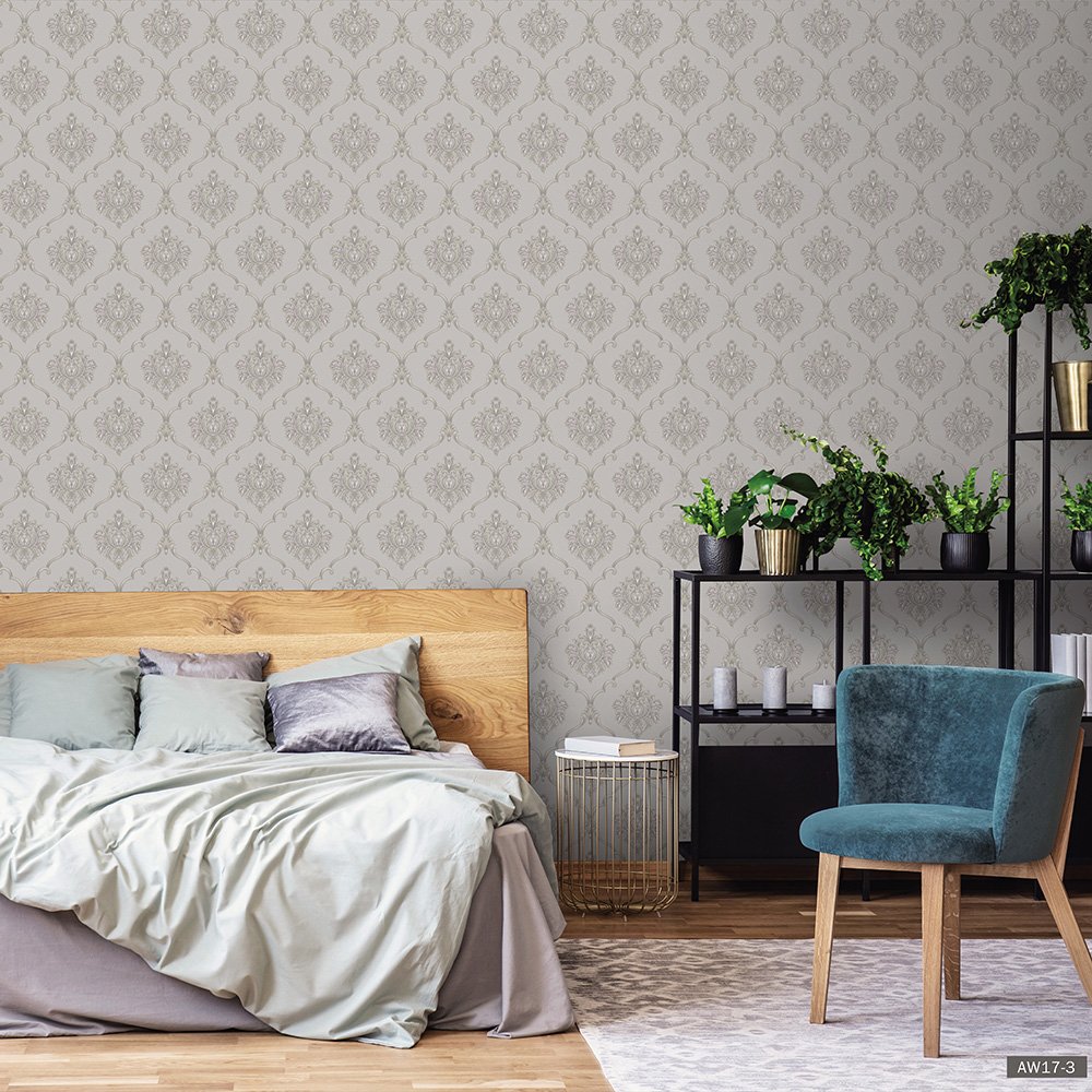 Damask Design PVC Wall Paper Classic Wallpaper for Walls