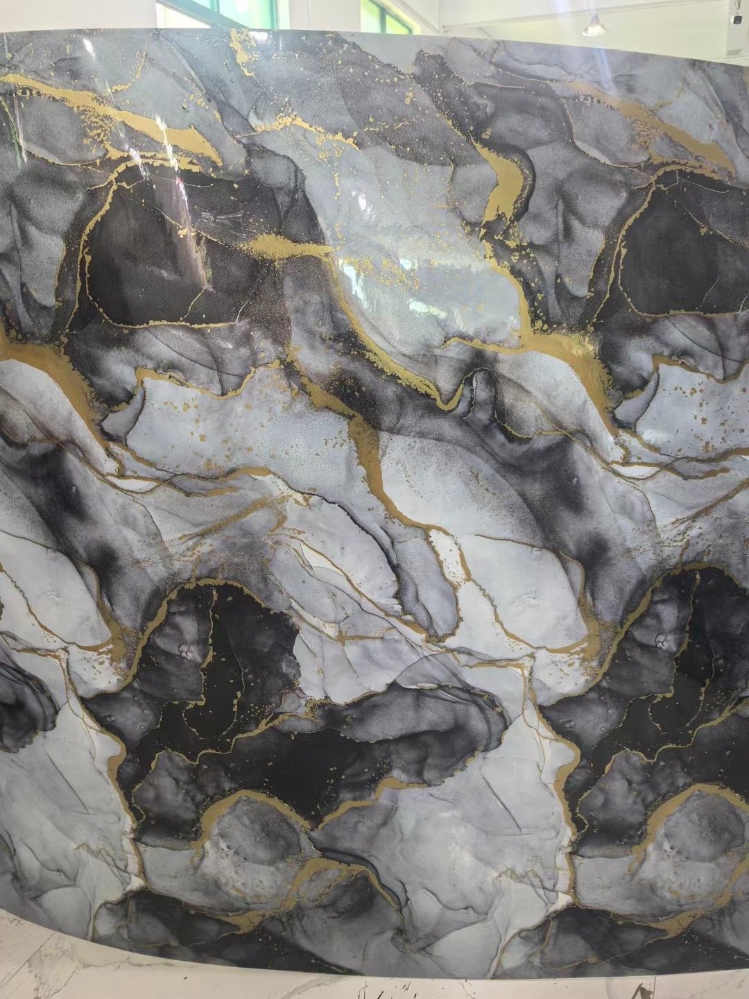 UDK 1.2m*3m Marble High Gloss Roll Wallpaper Self-adhesive Disassembly Foam Wallpaper Household Wallpaper Roll