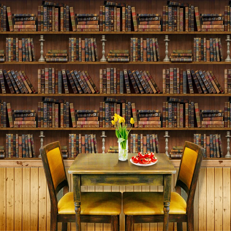 YIYAO Saudi Arabia three D wallpaper bookshelf wall paper photo