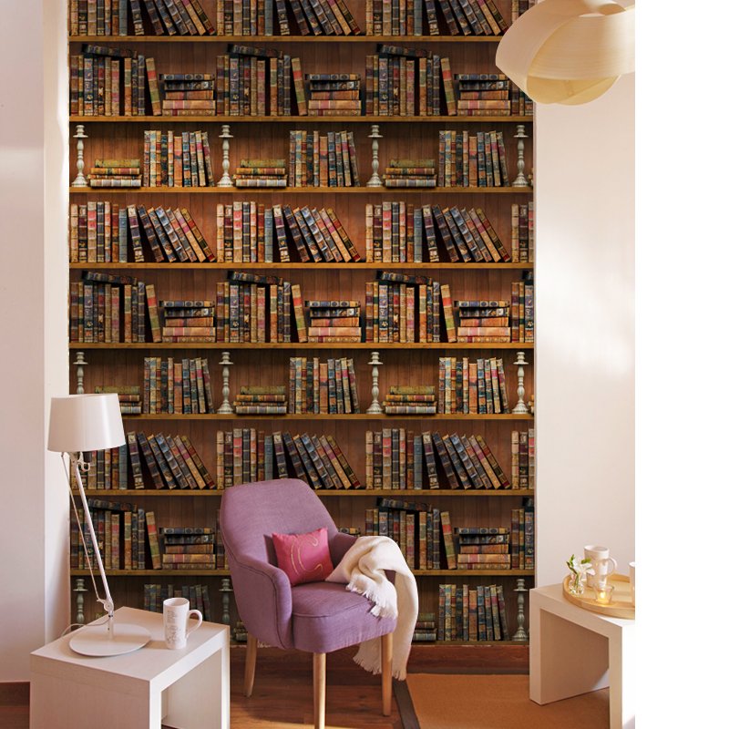 YIYAO Saudi Arabia three D wallpaper bookshelf wall paper photo