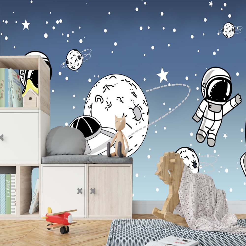 Ceiling Mural Wallpaper 3D Blue starry sky Astronaut Kids Bedroom Ceiling Wallpaper Wall Coating