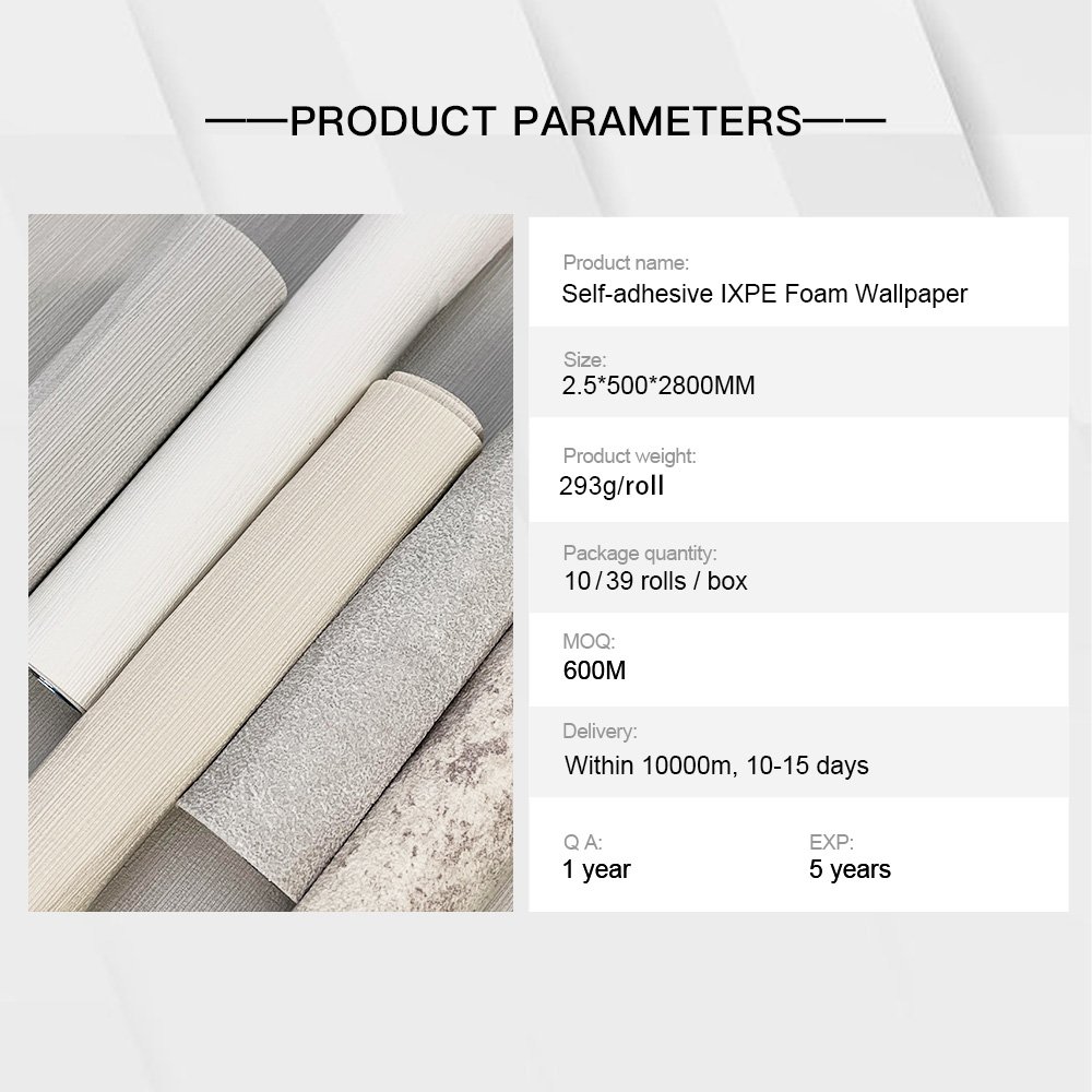 TIANAN SR Self-adhesive 3D Foam IXPE Peel and Stick Decorative Antibacterial ECO Wallcovring Material Wallpaper Rolls Wall paper