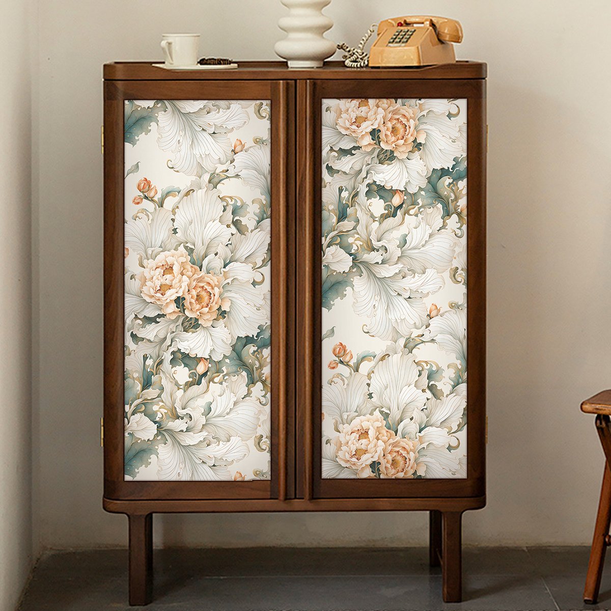Hand Drawn Floral Removable Wallpaper Watercolor Botanical Line Wall Mural Self Adhesive Large Flowers Art Wall Decor