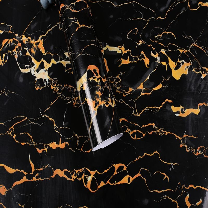 Kitchen Wallpaper Waterproof Black Gold Marble Wallpaper Wall Decor 3D Wall Wallpaper Rolls Wallsticker for Home