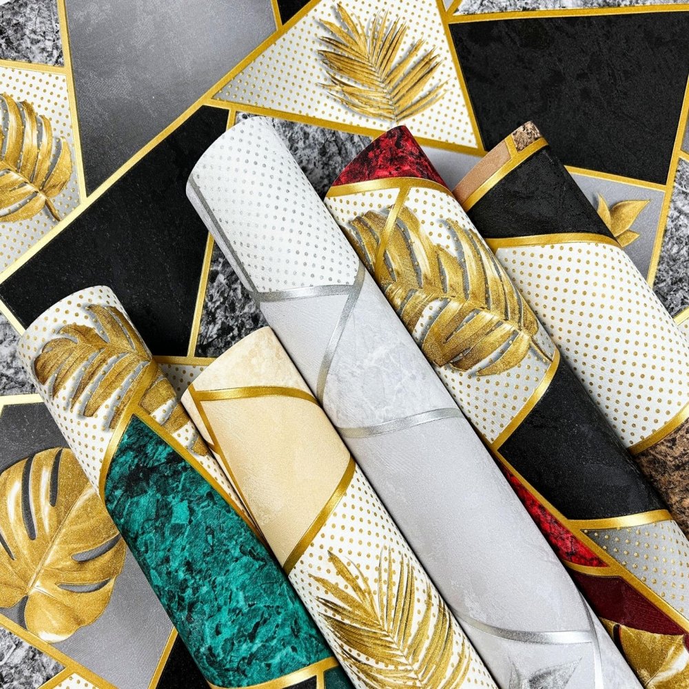Home Decoration Wall covering Non-woven latest vintage Wallpaper designs golden 3d WallPaper