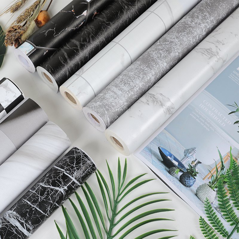 FuDi Print Self-Adhesive Wallpaper Kitchen Waterproof Marble Sheet Wallpaper
