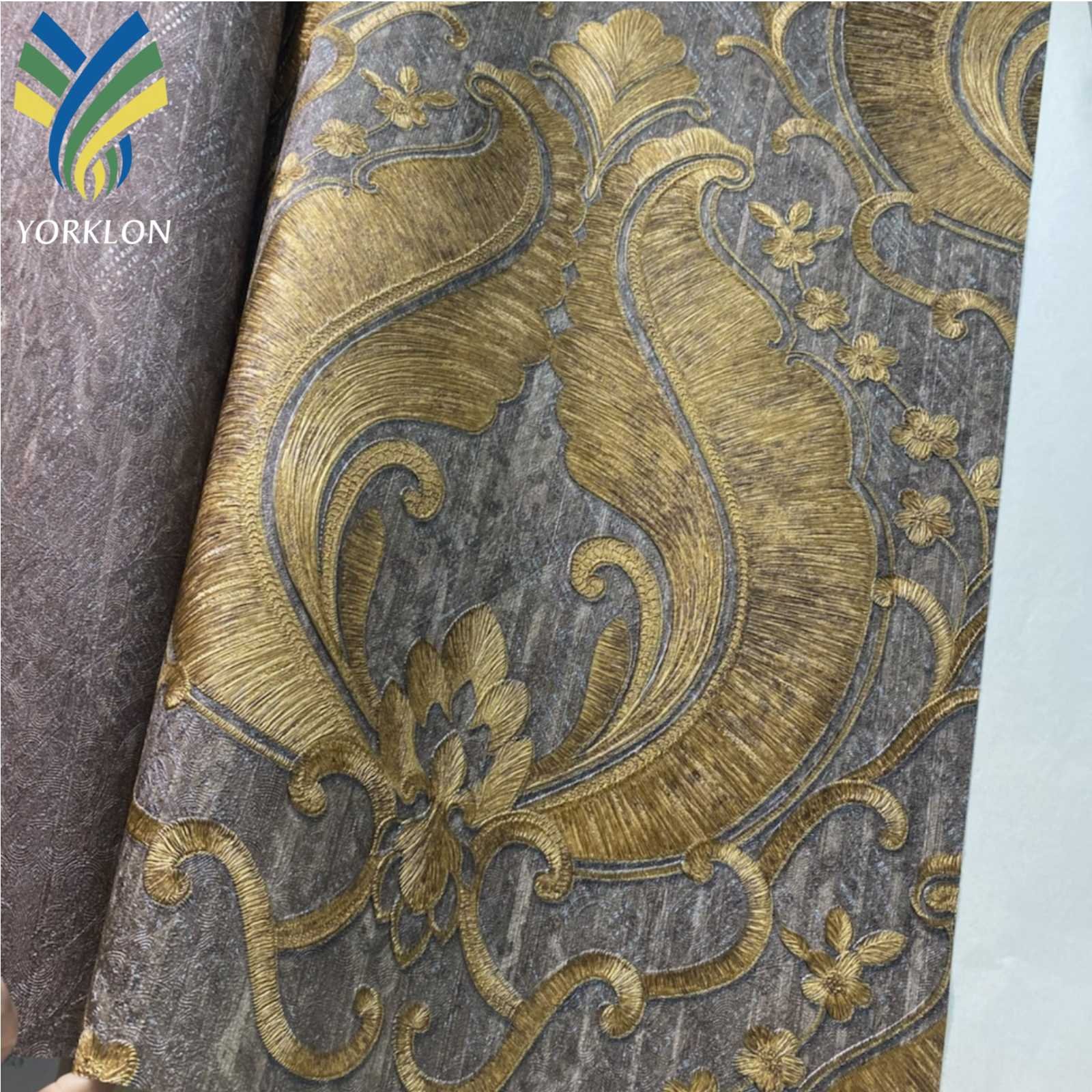 YT-VZ 7266 European Living Room Bedroom Home decoration Vinyl Gold Damask House Wallpaper