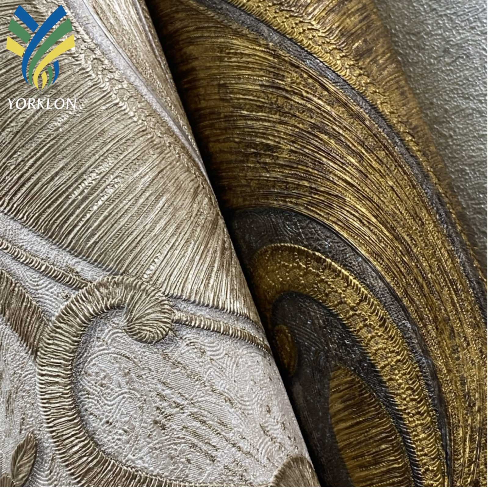 YT-VZ 7266 European Living Room Bedroom Home decoration Vinyl Gold Damask House Wallpaper