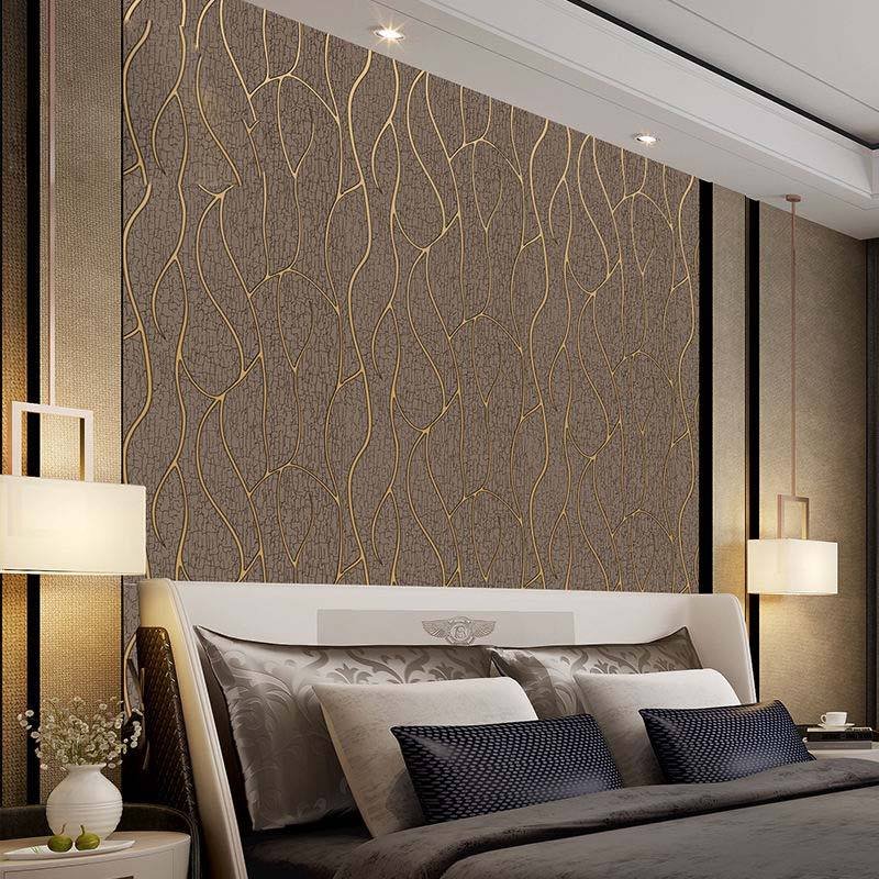 High Quality Fireproof PVC Commercial Room Project Designer Woven Fabric Non-woven Wallpaper Hotel Luxury Vinyl Wall Coverings