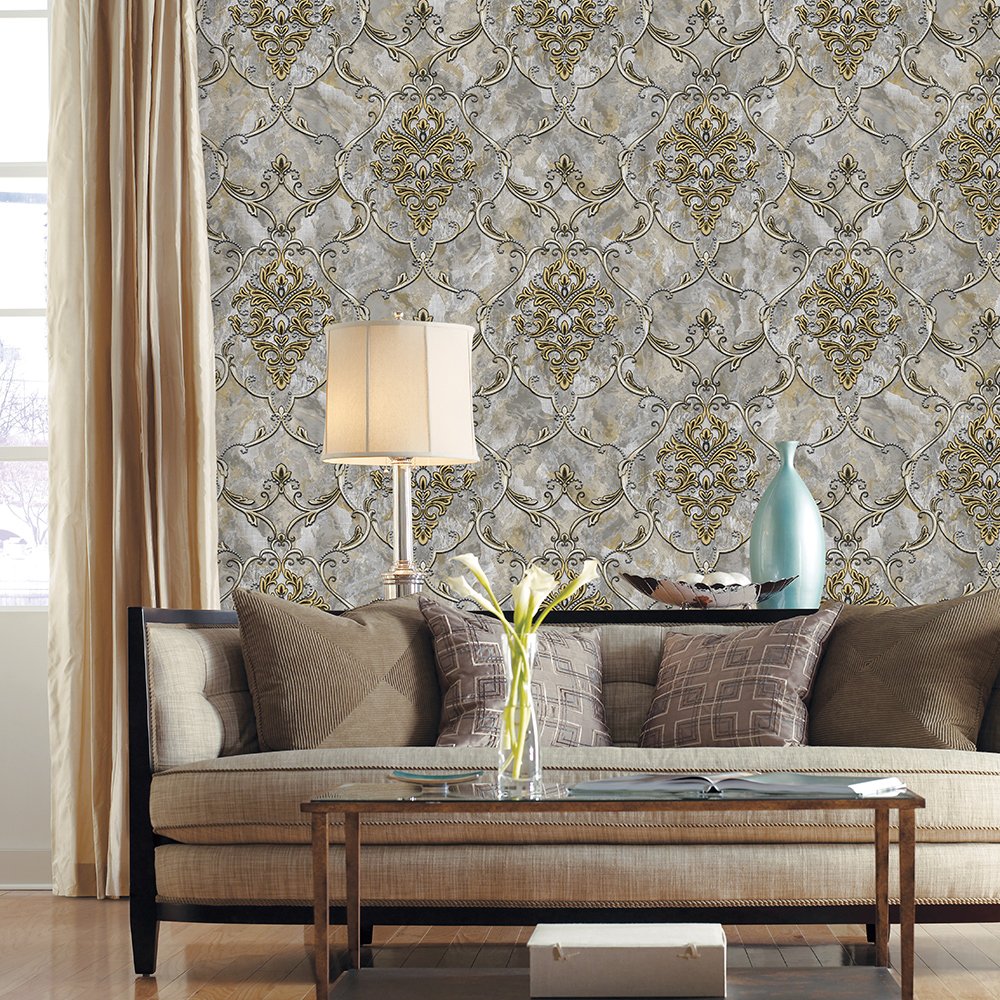 Wallpaper Decor, Designs Wallpaper Factory Supplier Luxury Living Room 1.06*15.6m Summer Modern Floral PVC Material PA11706