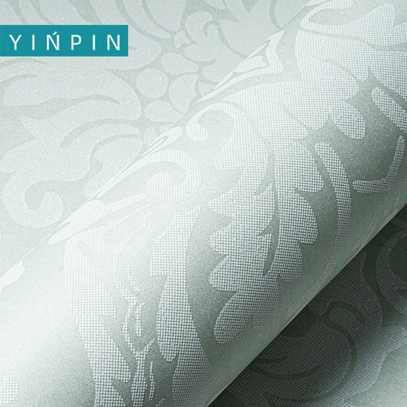 Best-selling Cyan print self-adhesive wallpaper rolls non-woven for bedroom decorate
