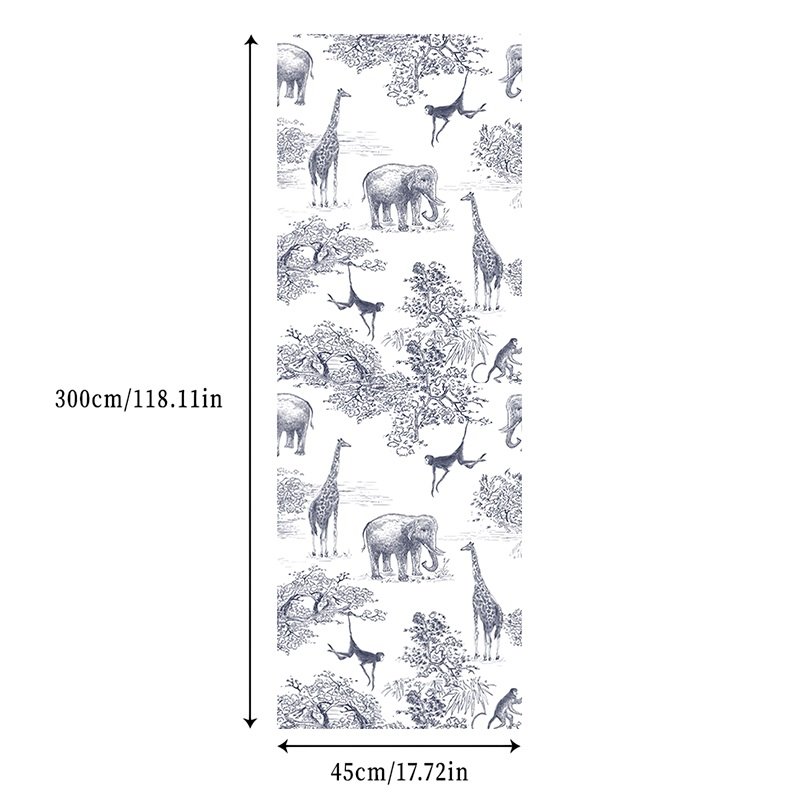 1 Roll Self-adhesive Wallpaper Animal Print Wallpaper Home Decor Wallpaper 3D
