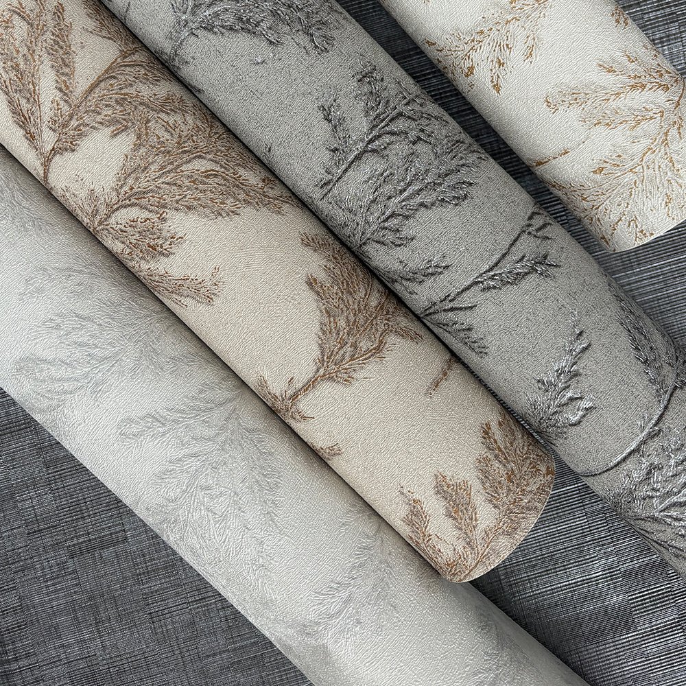 Vinyl waterproof wall decor velvet wallpaper rolls factory 3D PVC non-woven Wallpaper For home decoration