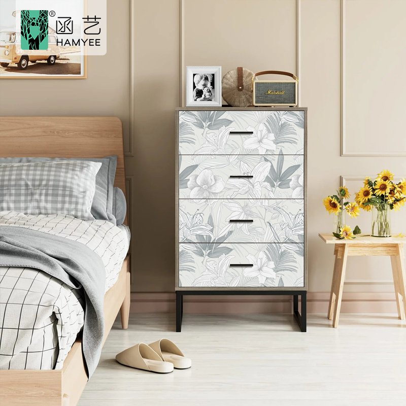 Custom design wall paper self adhesive floral wallpaper wall covering sticker rolls