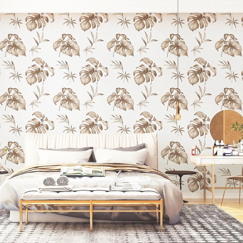 Plant Floral green wallpaper non woven wallpaper Rustic