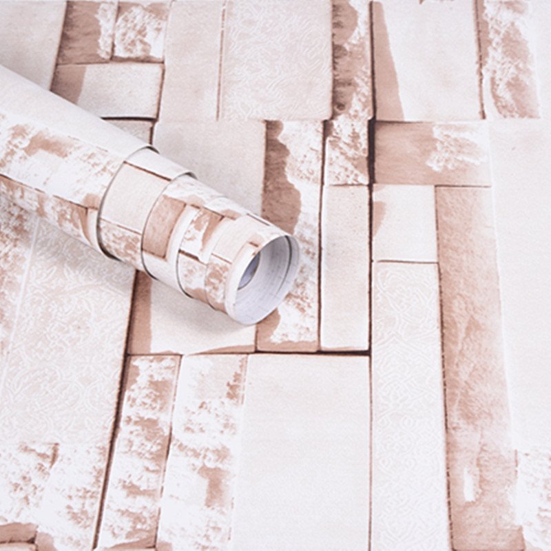 high quality 3D Brick stone PVC Self-Adhesive Wallpaper Waterproof Stone Wall Paper Rolls for hotel