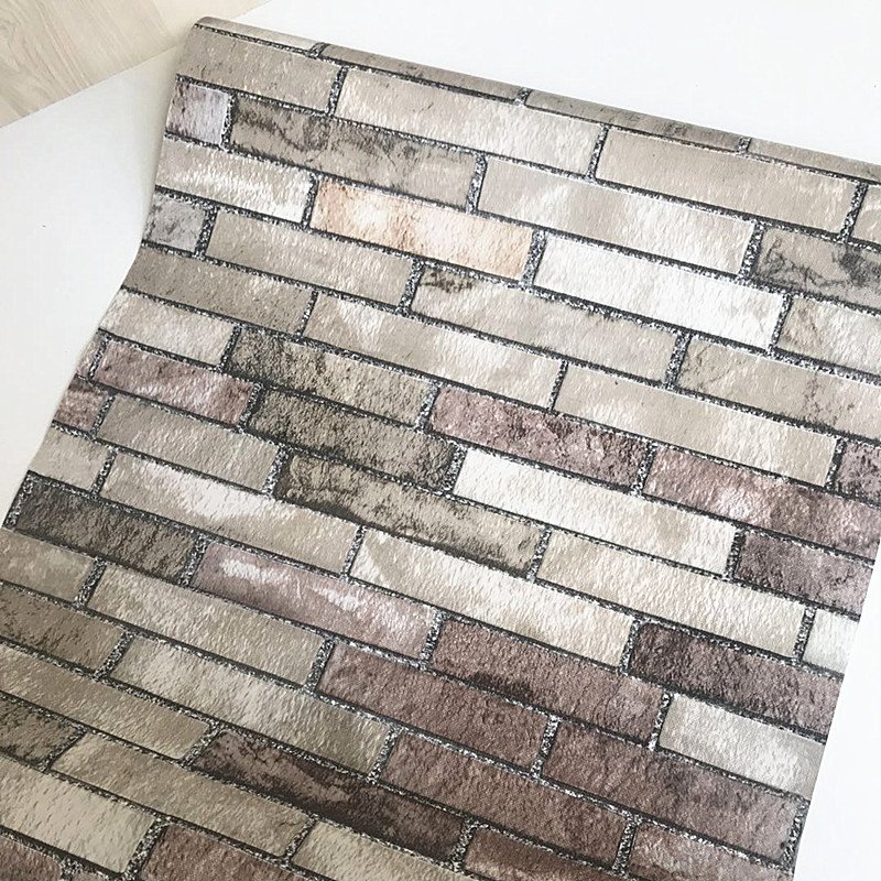 high quality 3D Brick stone PVC Self-Adhesive Wallpaper Waterproof Stone Wall Paper Rolls for hotel