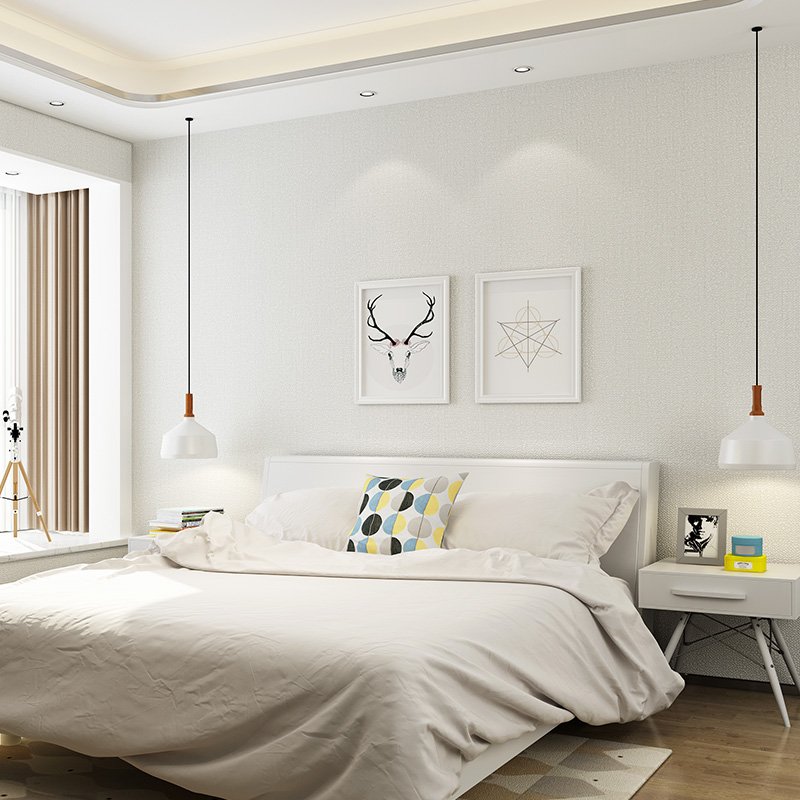 Simple and solid color non-woven self-adhesive wallpaper for bedroom living room study background wall wallpaper
