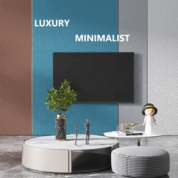Minimalist 3D Non-Woven Wallpaper Roll Luxury Wall Paper For Curved Deer Skin Velvet Wallpaper Home decor
