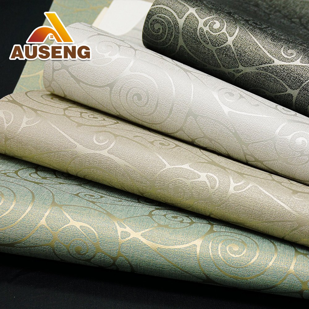 Hot Sale OEM Custom Decoration Hotel Fabric Backed Wall Paper Rolls Vinyl Textured Wallpaper Office Decor PVC Wallcovering