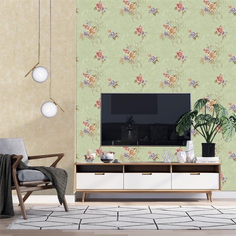 In Stock Wallpapers/Wall Coating Flower Beautiful Design Vinyle Wallpaper For Home Decoration Embossed Wallpaper