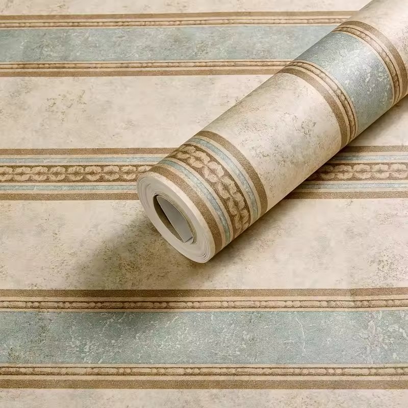 Wholesale Vintage Self-Adhesive Wallpaper Non-Woven Striped Background for Bedroom Living Room Dining Room Waterproof Soundproof