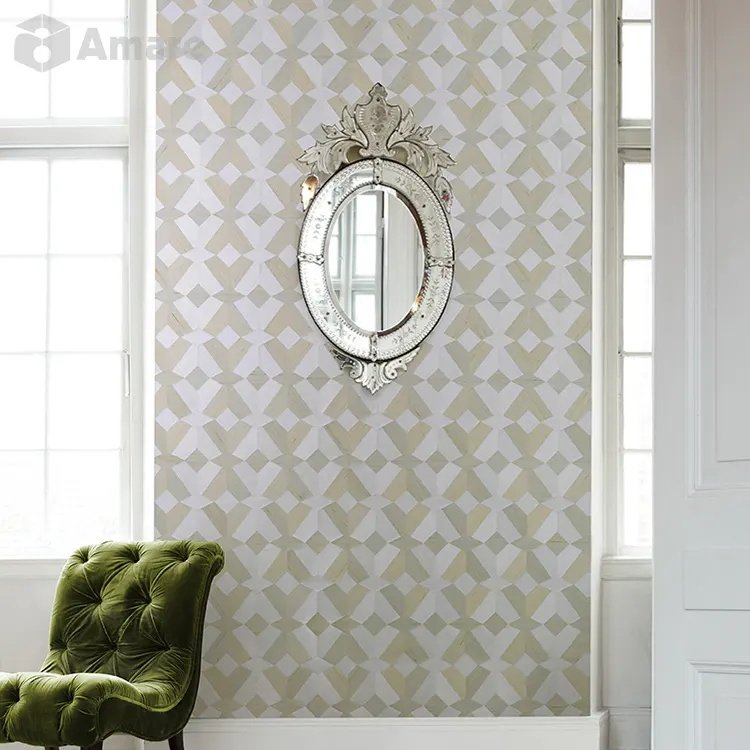 interior Wall Decoration Modern Style Geometric Combination Pattern Duppionsilk Real Silk Collage Wallcoating Paper Rolls