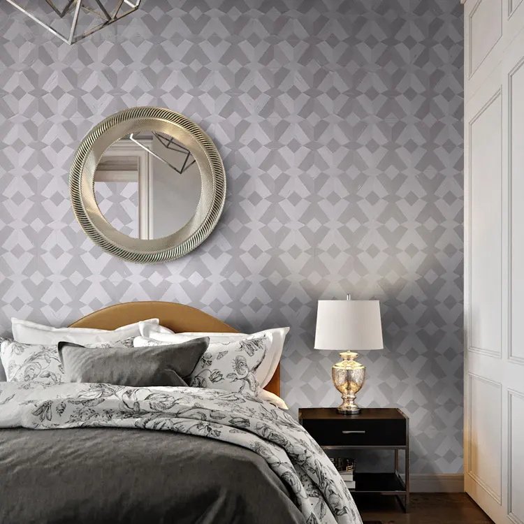 interior Wall Decoration Modern Style Geometric Combination Pattern Duppionsilk Real Silk Collage Wallcoating Paper Rolls