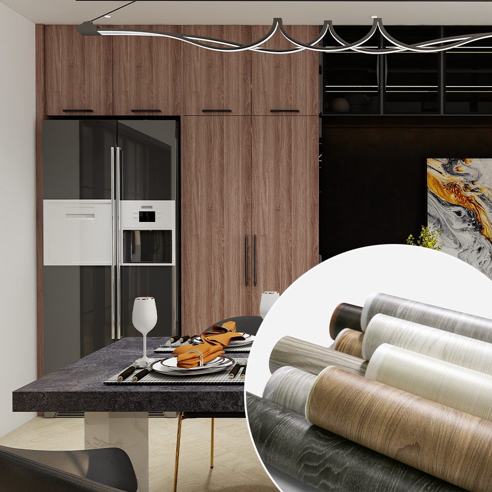 Texture Laminate Kitchen Cabinet Wrap Self Adhesive Wallpaper Wall Paper Furniture Film Vinyl Wood Grain pvc decorative film